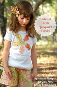 Patchwork shorts and appliqued tee tutorial