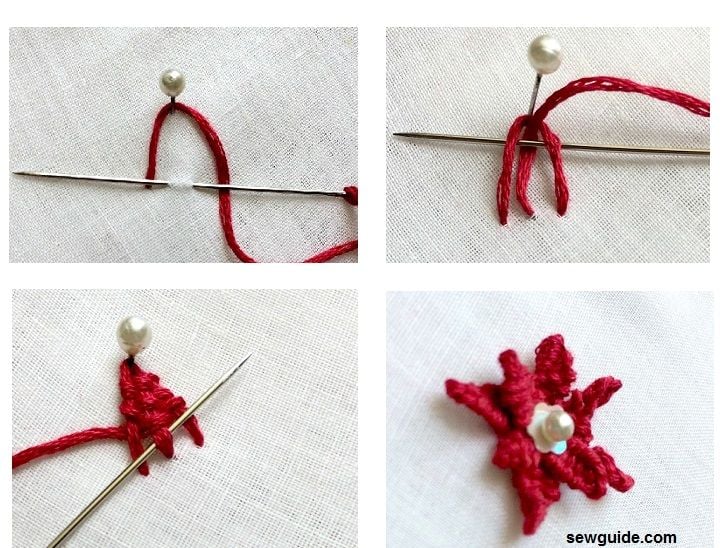 Make weaving stitches 3 d flower embroidery tutorial