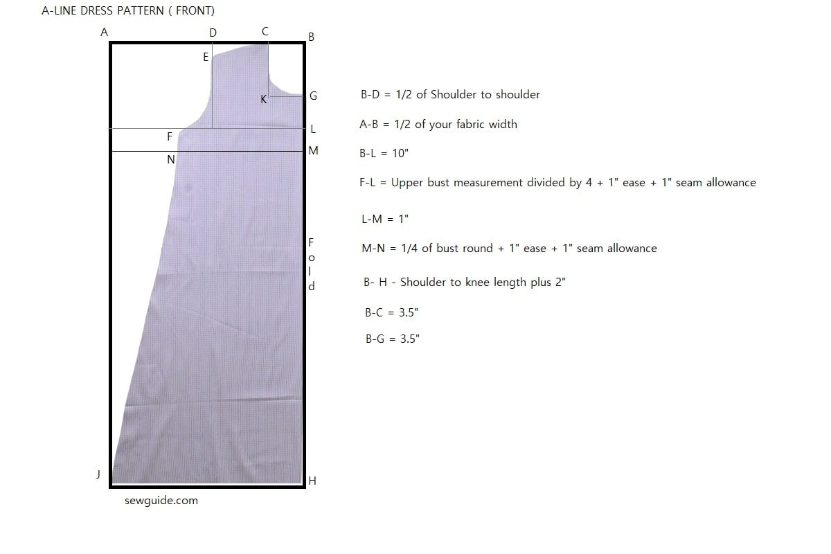 A line dress sewing pattern -front