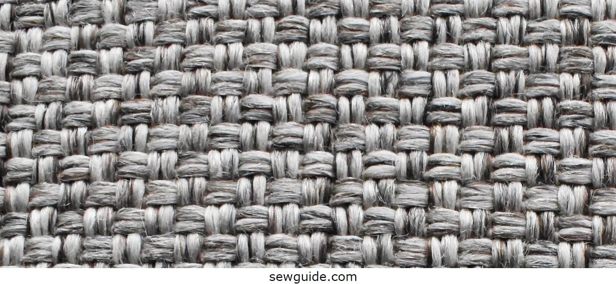 basket weave of a fabric.