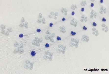 French knots used as a border stitch