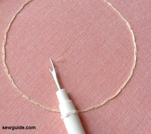 define the area for the drawn thread embroidery with stitches