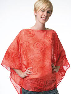 Easy Fabric Poncho made with a thin chiffon fabric