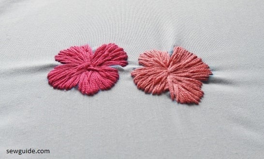 Long and short stitches flowers