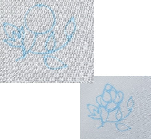 draw circle for the flower and buds and leaves around it