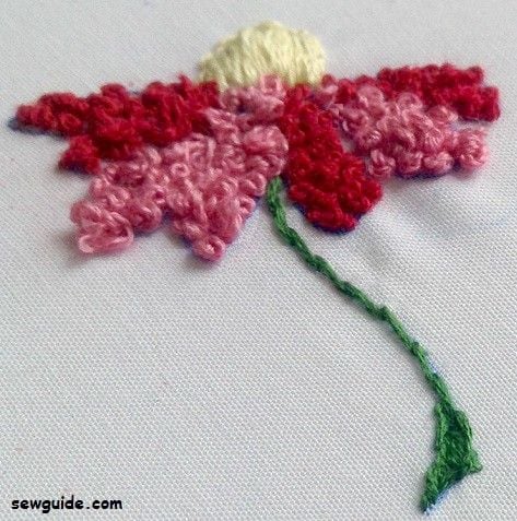 filling stitch french knot