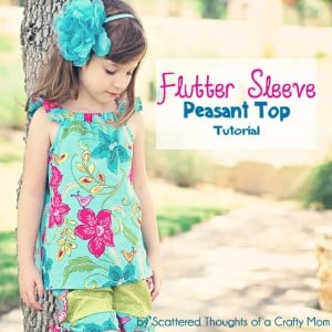 Flutter sleeve peasant top