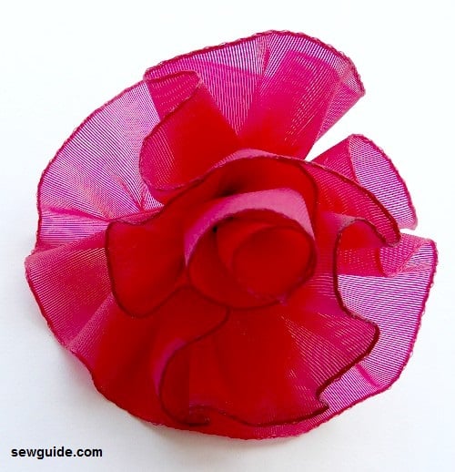 gathered ribbon rose