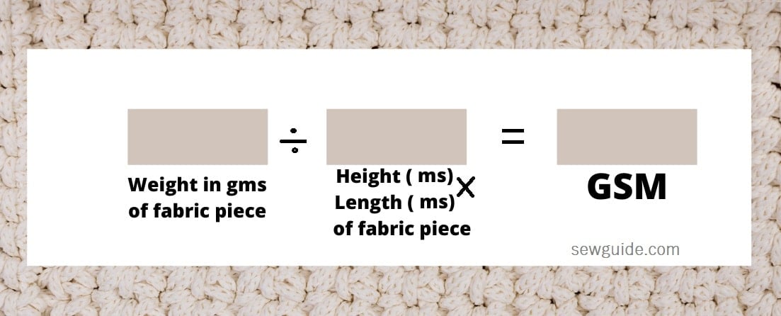 what is gsm of fabric? gsm of fabric is caldulated by dividing weight of the fabric piece in gms by area of the fabric piece