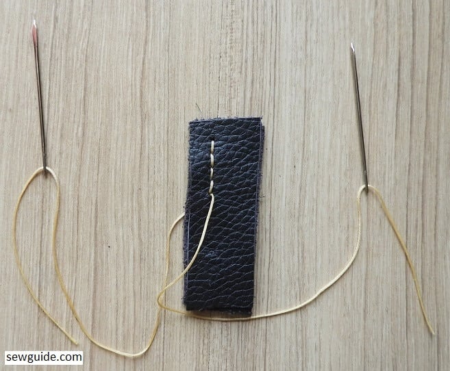 handsewing leather with a saddle stitch