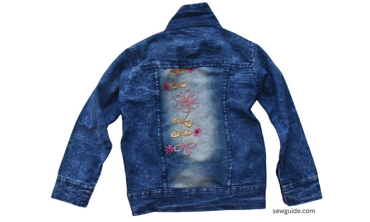 embroidered panel added to the jean jacket