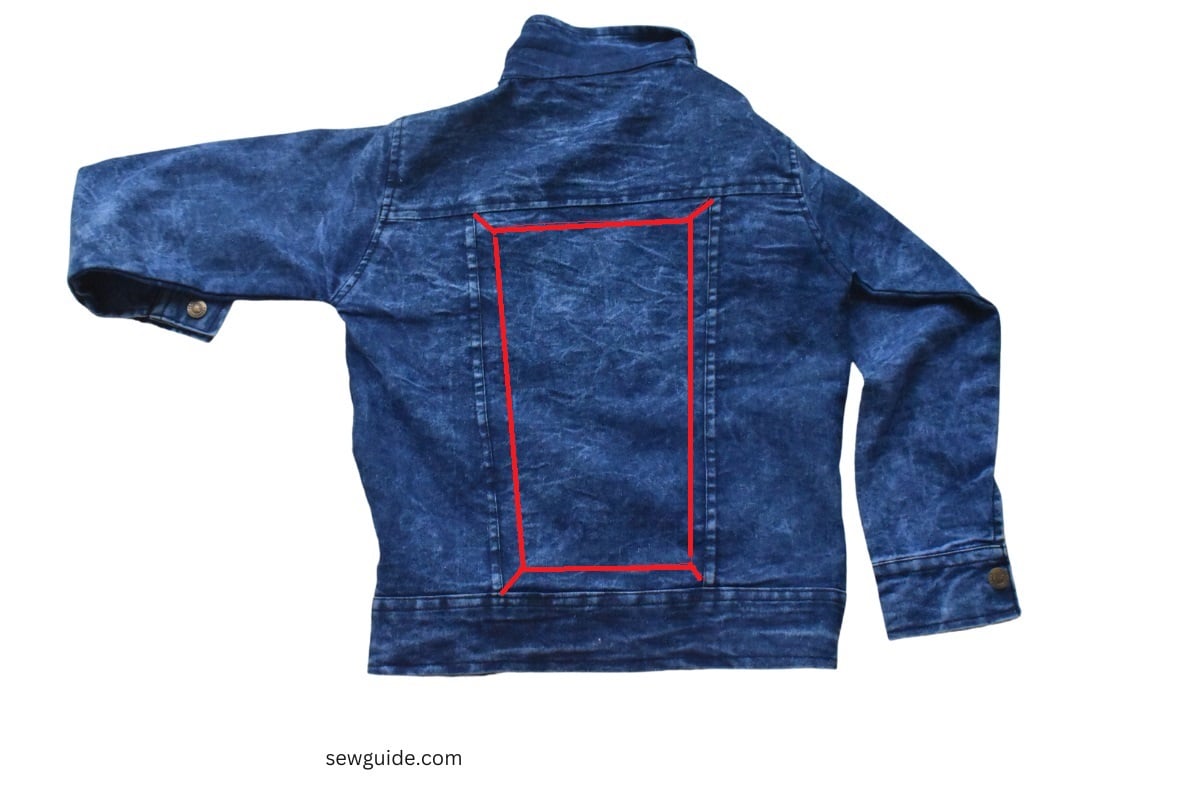 jean jacket cut out from the back