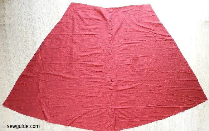 making Long flared skirt diy tutorial