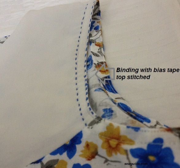 Stitch armhole with a binding