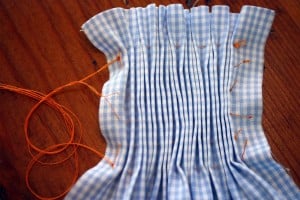 Pleating fabric for smocking without a pleater