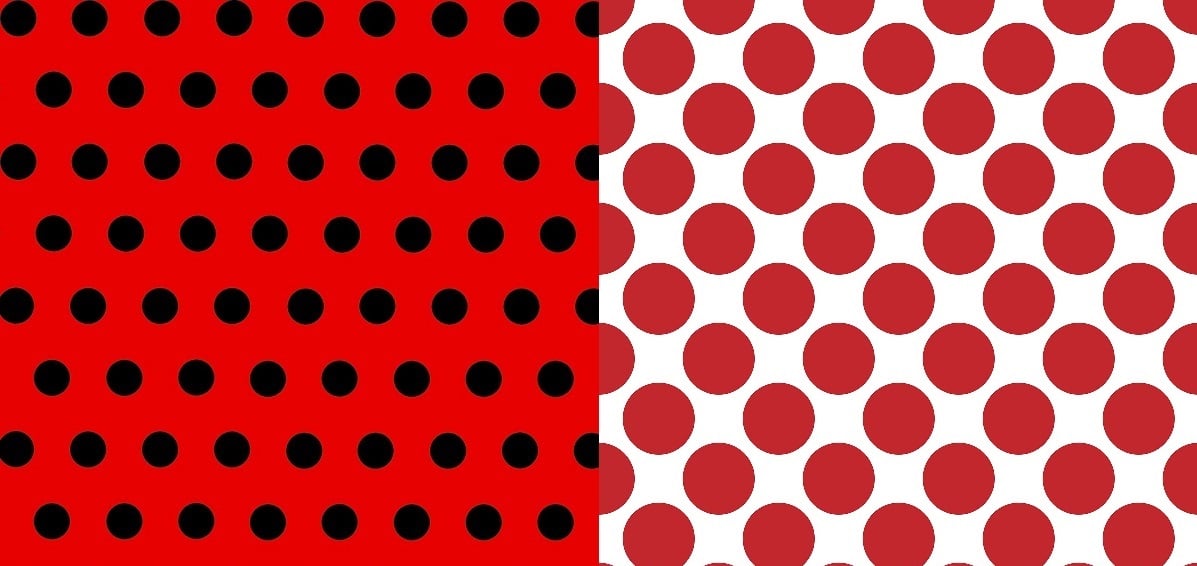 polka dot patterns - white back ground vs dark background