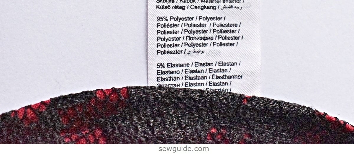 polyester-elastane fabric label.