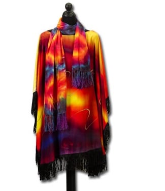 Colorful sewn Poncho 