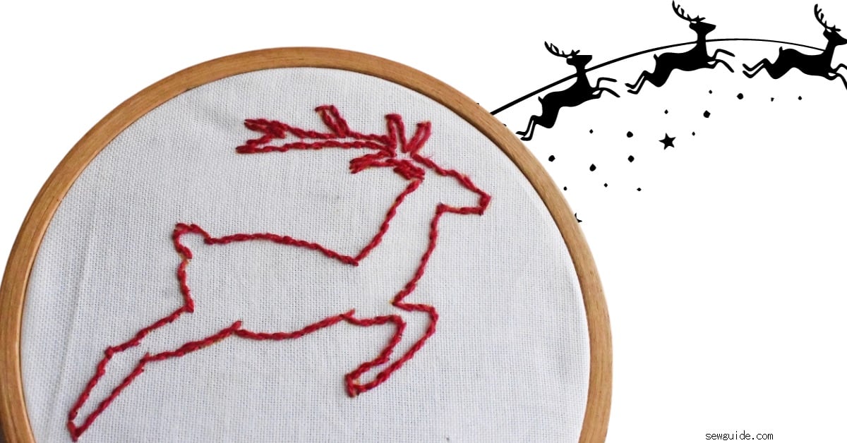 reindeer motif embroidered