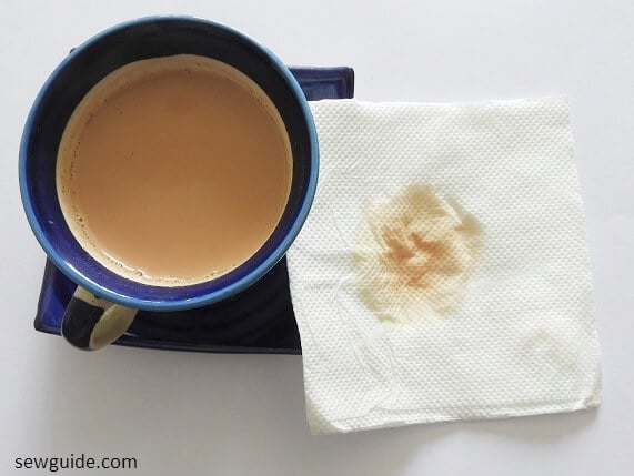 Tea stains on clothes