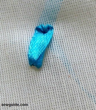 petal shape with ribbon stitch