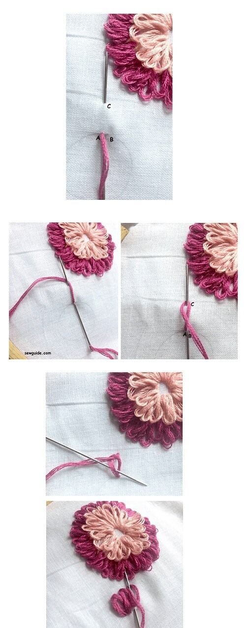 rosette chain stitch