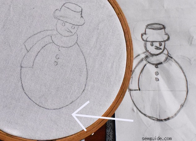 easy to draw snowman for embroidery