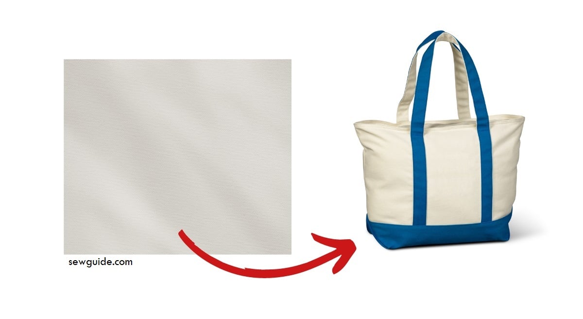 duck canvas fabric is made into durable tote bags and jackets