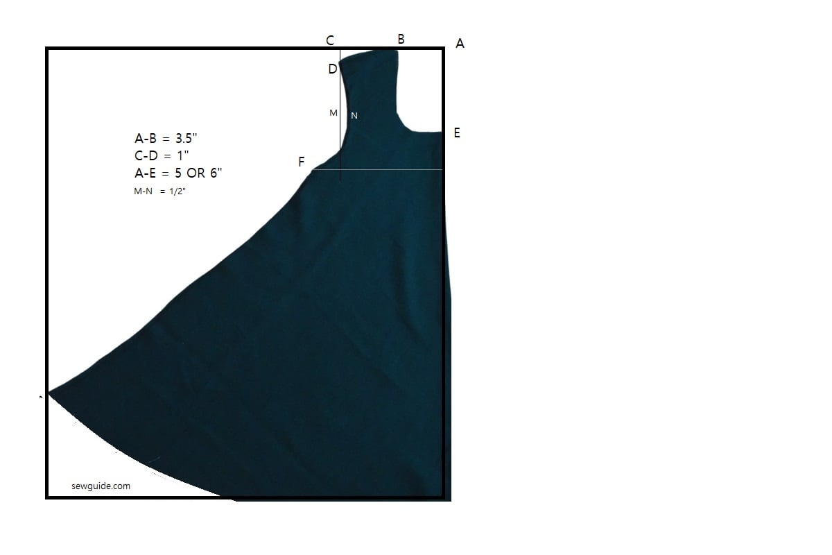 the front pattern of the tent dress