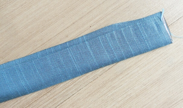 the fabric handles sewn to the inside