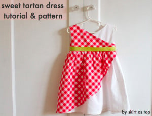 A sweet tartan crossover dress tutorial