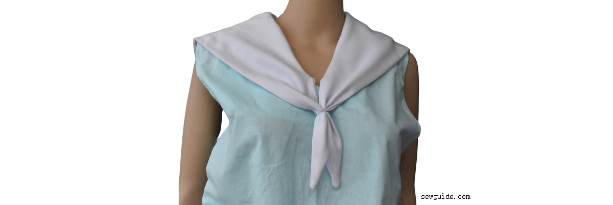 front view of the sailor collar tie