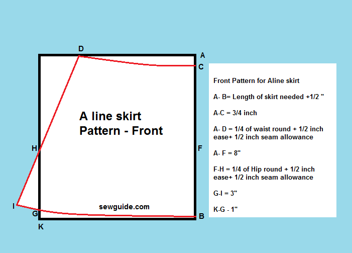 pattern to make A line skirt