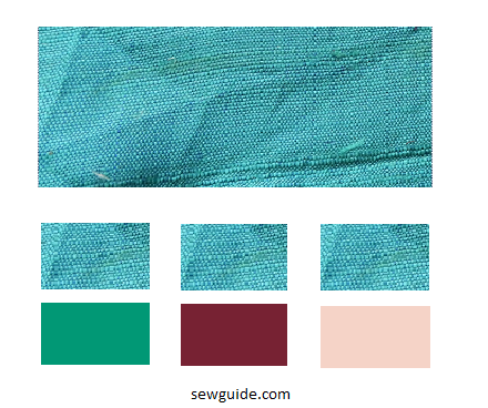 turquoise color combines well with green, burgundy, light peach