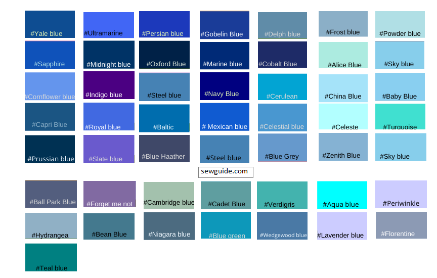 blue color shade names