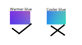 warm and cool blue colors