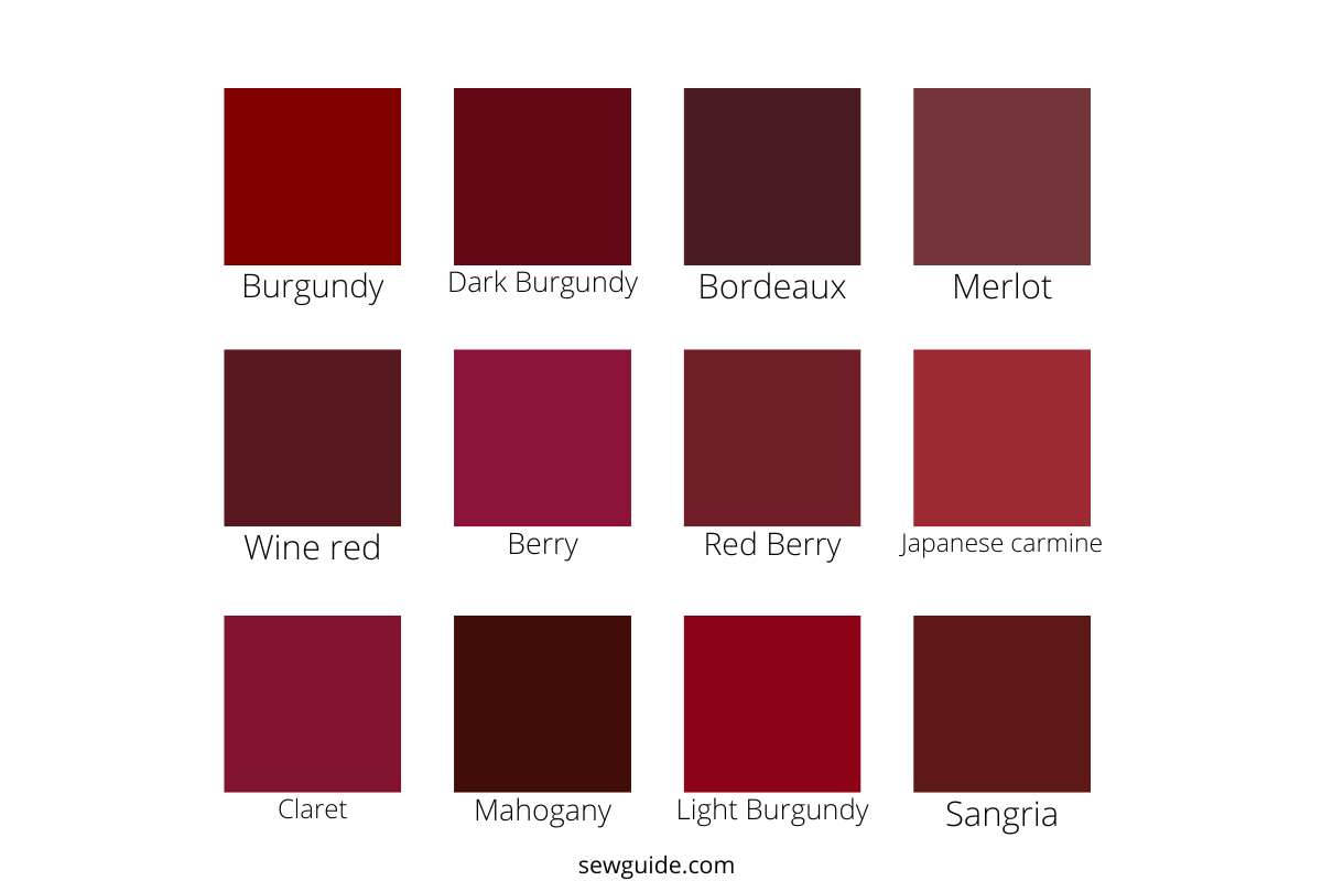 shades of burgundy