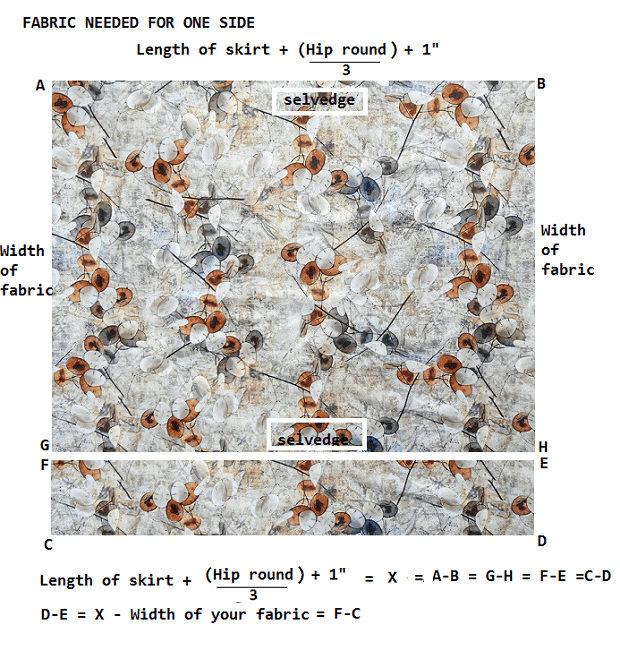 reversible full skirt pattern