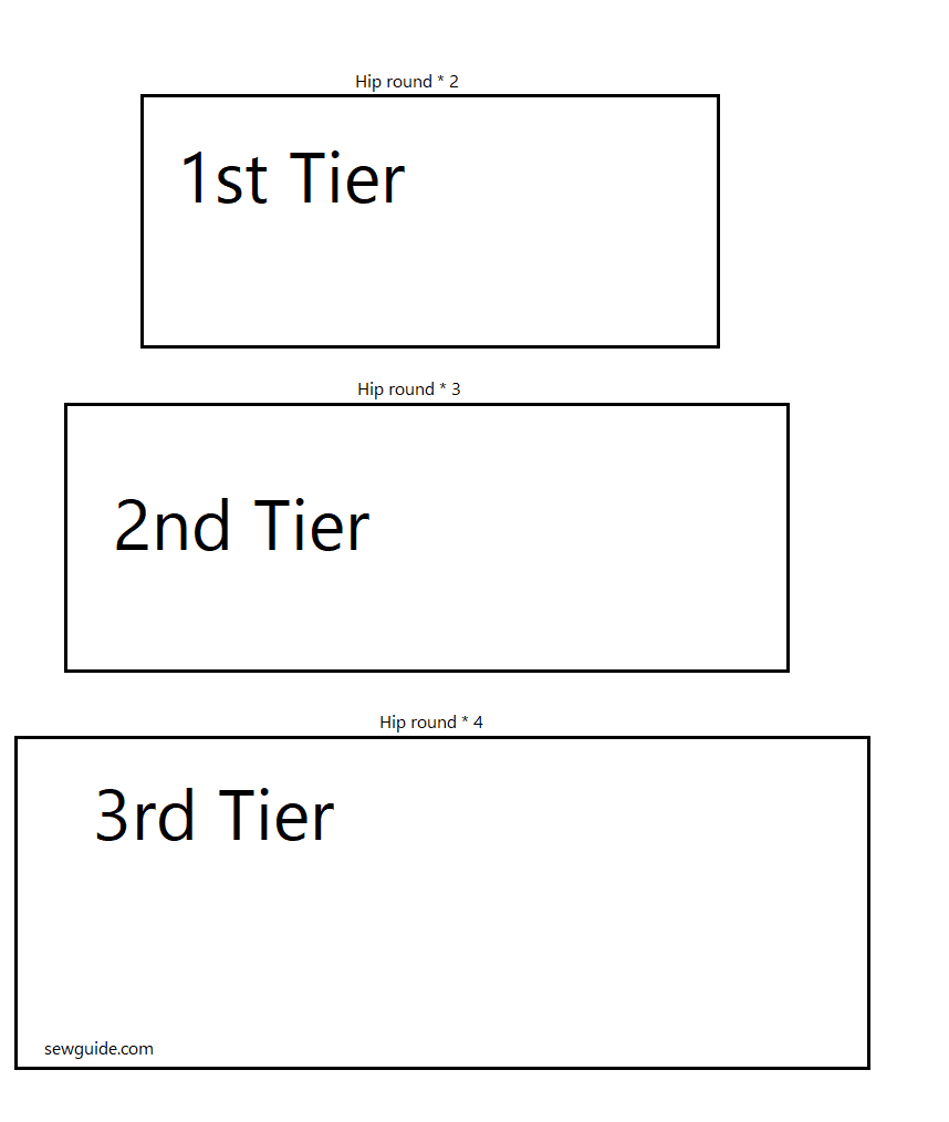 tiers of the skirt measurement